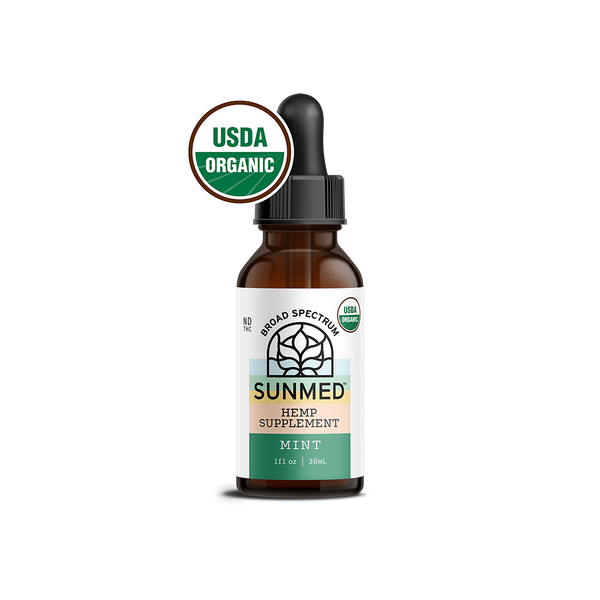 broad spectrum SunMed CBD hemp supplement mint tincture 1000 mg 